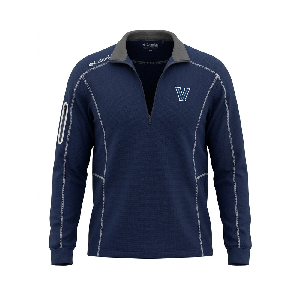 Columbia Golf Villanova Wildcats Omni-Wick 1/4 Zip Pullover Mens M Navy